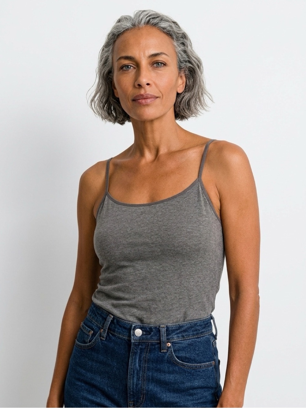 Time and Tru Gray Spaghetti Strap Cami XL